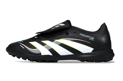 Adidas Predator 25 Elite Fold-Over Tongue TF Artificial Turf Soccer Shoes - Black/Electric Yellow/White Strike