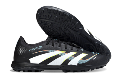 Adidas Predator 25 Elite TF Artificial Turf Soccer Shoes - Black/Electric Yellow/Frosted Blue