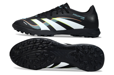 Adidas Predator 25 Elite TF Artificial Turf Soccer Shoes - Black/Electric Yellow/Frosted Blue