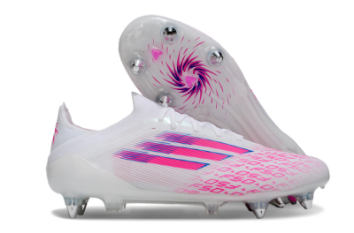 Adidas F50 Elite SG Soft Ground Soccer Cleats - White/Electric Pink/Blue Mirage