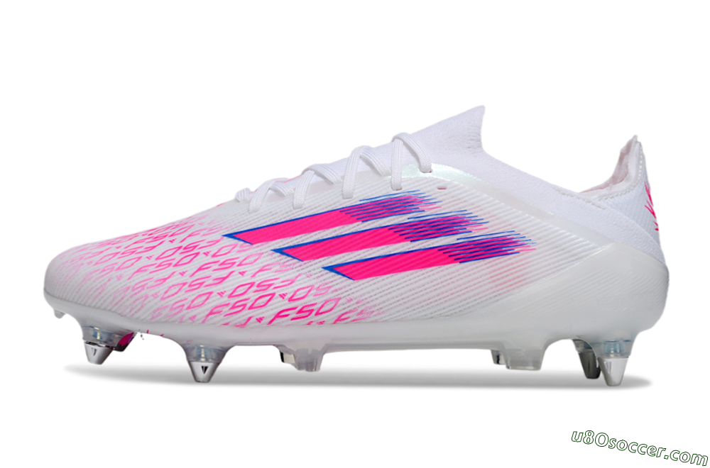 Adidas F50 Elite SG Soft Ground Soccer Cleats - White/Electric Pink/Blue Mirage 2