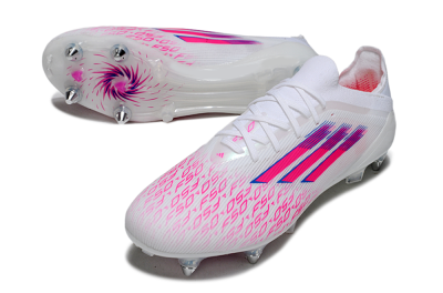 Adidas F50 Elite SG Soft Ground Soccer Cleats - White/Electric Pink/Blue Mirage