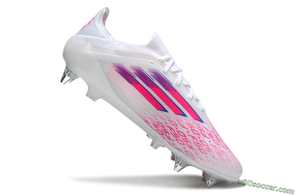 Adidas F50 Elite SG Soft Ground Soccer Cleats - White/Electric Pink/Blue Mirage 4