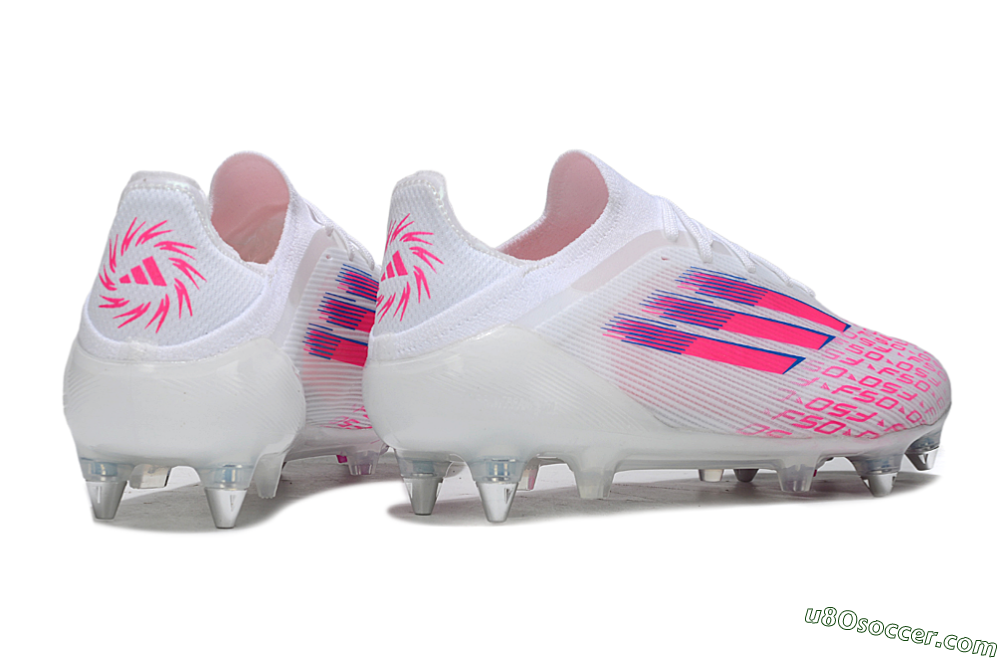Adidas F50 Elite SG Soft Ground Soccer Cleats - White/Electric Pink/Blue Mirage 6