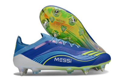 Messi x Adidas F50 Elite SG Soft Ground Soccer Cleats - Blue/Electric Blue/Neon Green