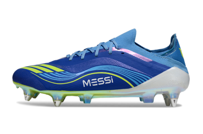 Messi x Adidas F50 Elite SG Soft Ground Soccer Cleats - Blue/Electric Blue/Neon Green