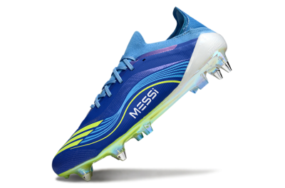 Messi x Adidas F50 Elite SG Soft Ground Soccer Cleats - Blue/Electric Blue/Neon Green