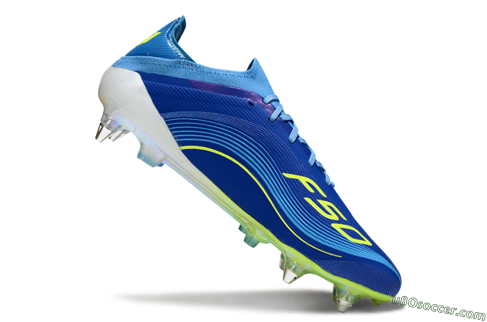 Messi x Adidas F50 Elite SG Soft Ground Soccer Cleats - Blue/Electric Blue/Neon Green 4