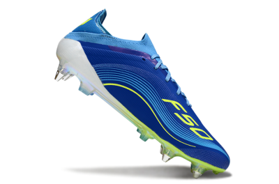 Messi x Adidas F50 Elite SG Soft Ground Soccer Cleats - Blue/Electric Blue/Neon Green