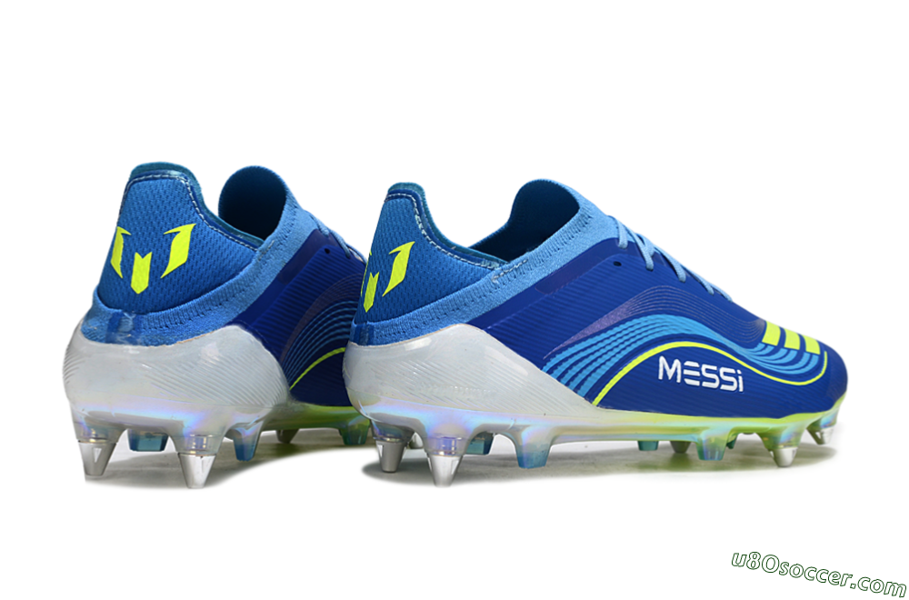 Messi x Adidas F50 Elite SG Soft Ground Soccer Cleats - Blue/Electric Blue/Neon Green 6