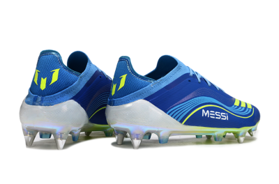 Messi x Adidas F50 Elite SG Soft Ground Soccer Cleats - Blue/Electric Blue/Neon Green