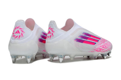 Adidas F50 Elite Laceless SG Soft Ground Soccer Cleats - White/Neon Pink/Deep Purple