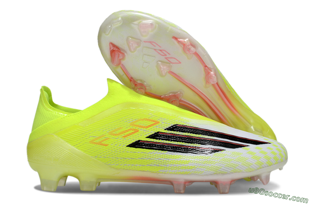 Adidas F50 Elite Laceless FG Firm Ground Soccer Cleats - Yellow/Charger Yellow/Neon Pink 1