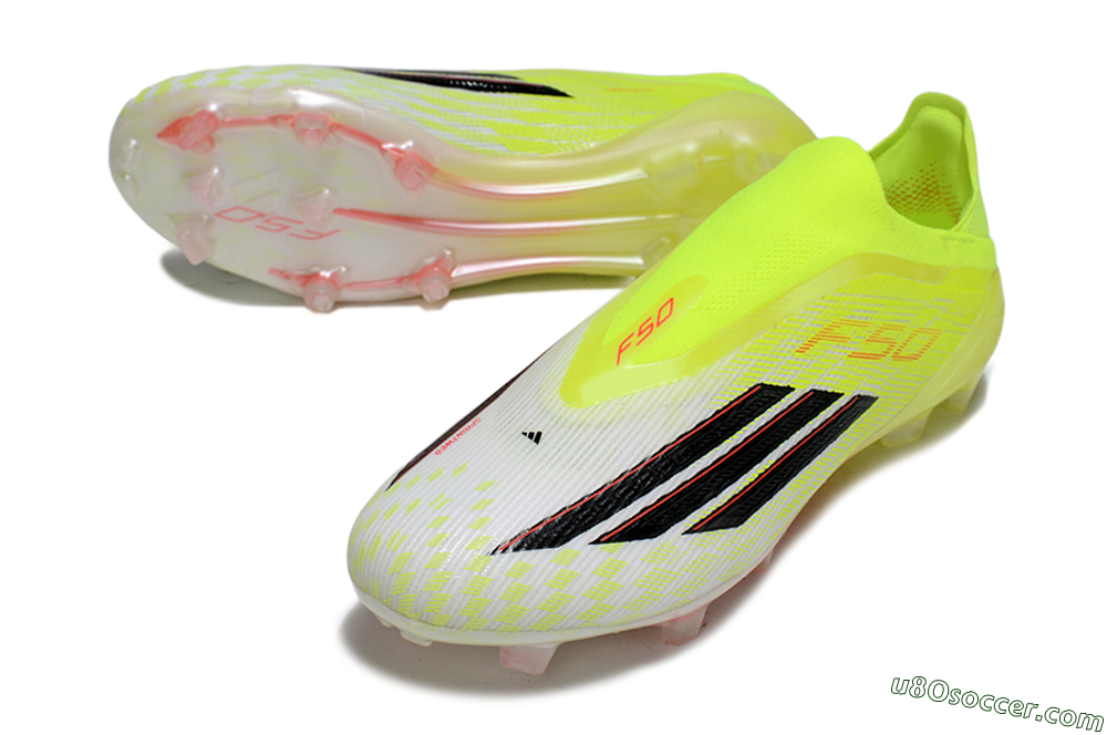 Adidas F50 Elite Laceless FG Firm Ground Soccer Cleats - Yellow/Charger Yellow/Neon Pink 3