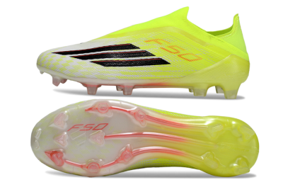 Adidas F50 Elite Laceless FG Firm Ground Soccer Cleats - Yellow/Charger Yellow/Neon Pink