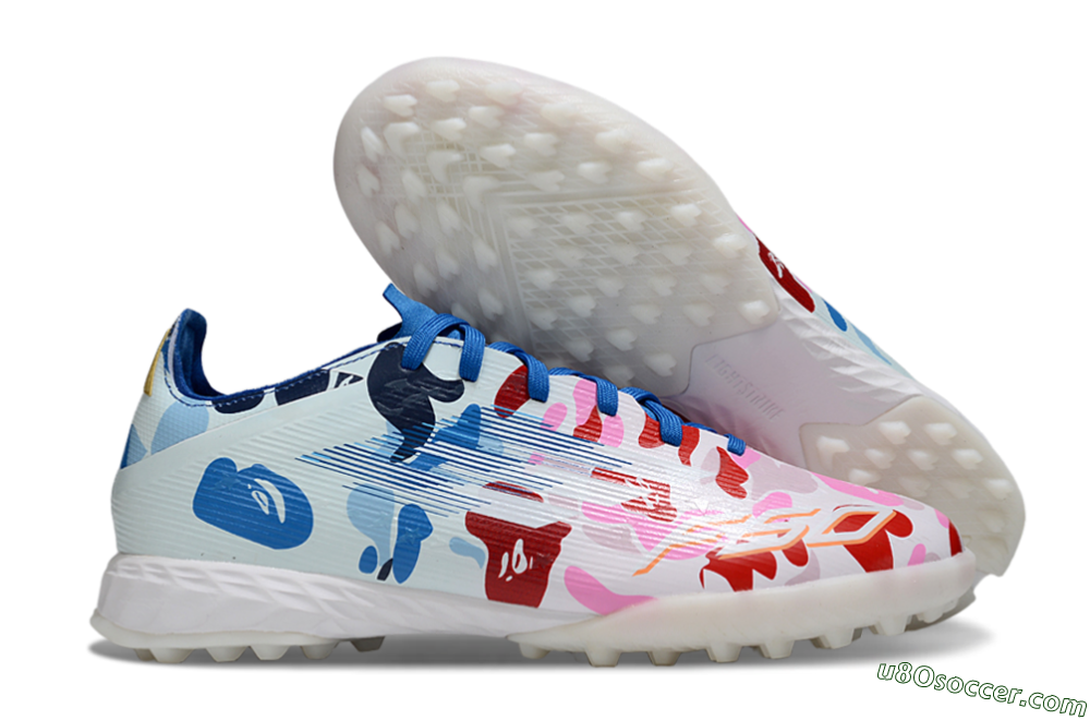 Adidas F50 Pro TF Artificial Turf Soccer Shoes - Pink/Blue Wave/Pink Splash 1