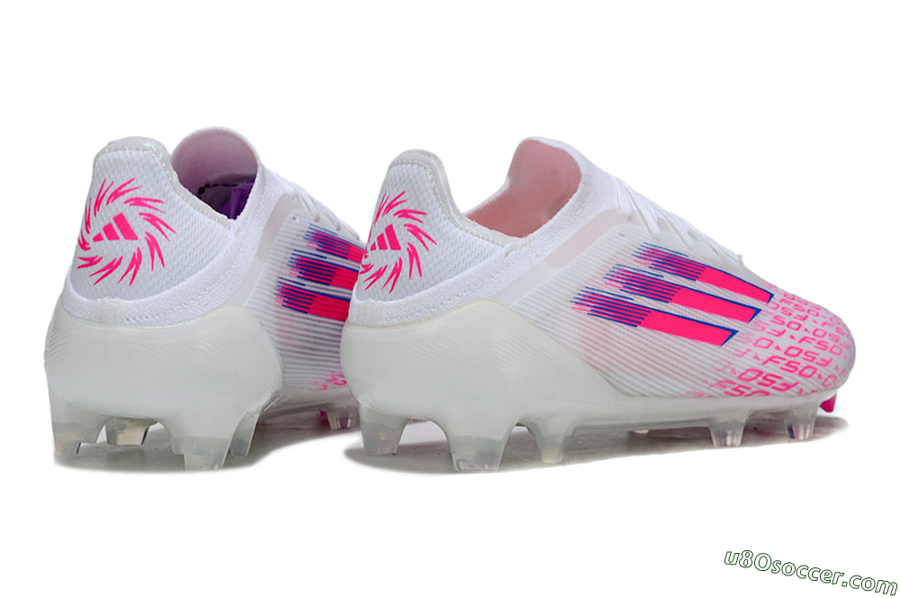 Adidas F50 Elite FG Firm Ground Soccer Cleats - White/Vibrant Pink/Deep Blue 6