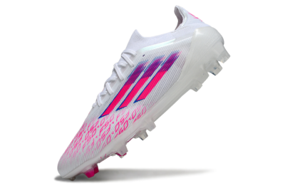 Adidas F50 Elite FG Firm Ground Soccer Cleats - White/Vibrant Pink/Deep Blue