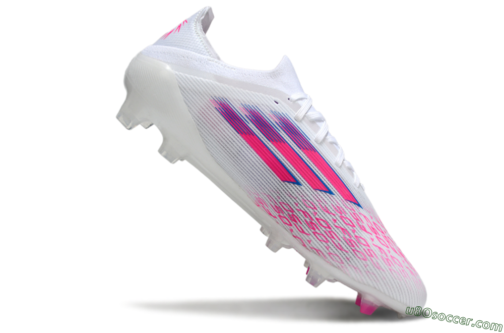 Adidas F50 Elite FG Firm Ground Soccer Cleats - White/Vibrant Pink/Deep Blue 4