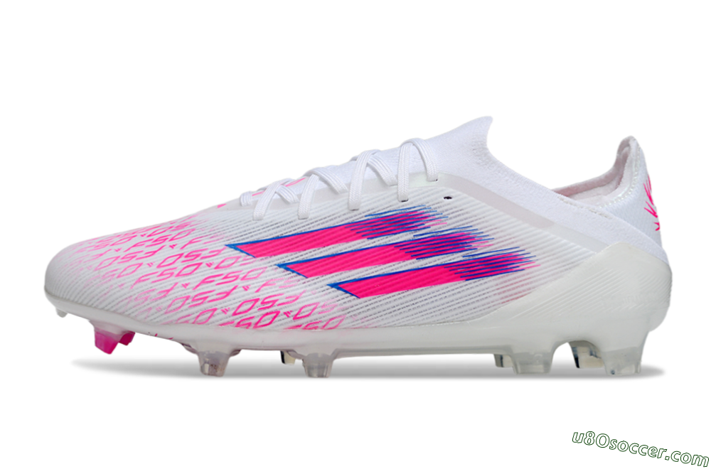 Adidas F50 Elite FG Firm Ground Soccer Cleats - White/Vibrant Pink/Deep Blue 2