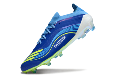 Messi x Adidas F50 Elite FG Firm Ground Soccer Cleats - Blue/Vibrant Blue/Lime Green