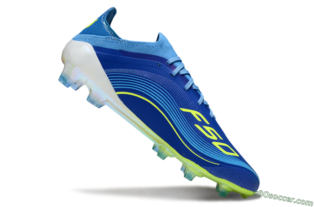 Messi x Adidas F50 Elite FG Firm Ground Soccer Cleats - Blue/Vibrant Blue/Lime Green 4