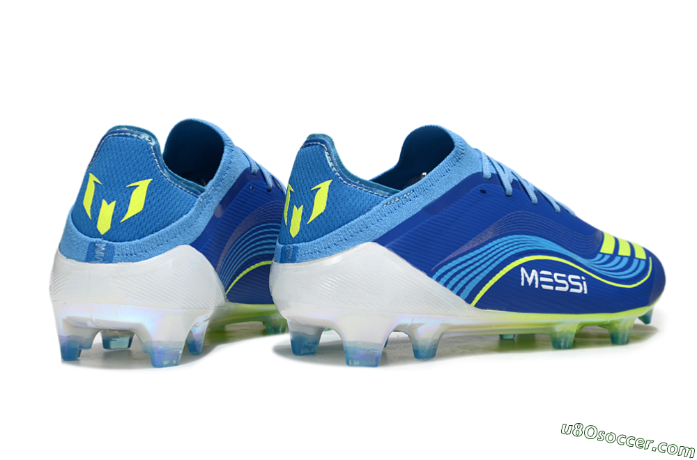 Messi x Adidas F50 Elite FG Firm Ground Soccer Cleats - Blue/Vibrant Blue/Lime Green 6