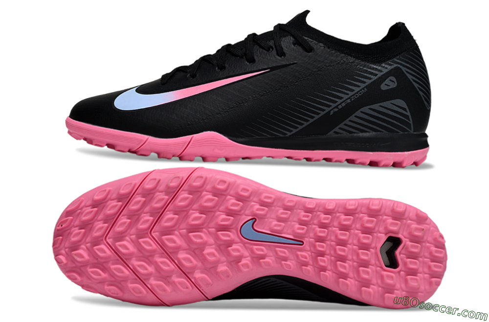 Nike Air Zoom Mercurial Vapor 16 Elite TF Artificial Turf Soccer Shoes - Black/Vibrant Pink/Cool Cyan 0