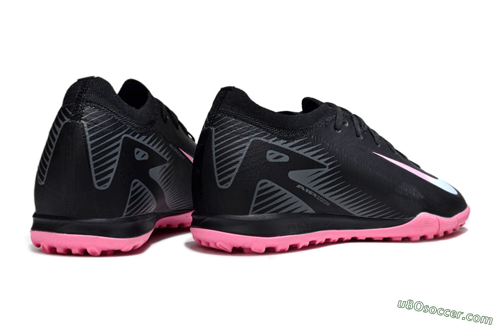 Nike Air Zoom Mercurial Vapor 16 Elite TF Artificial Turf Soccer Shoes - Black/Vibrant Pink/Cool Cyan 6