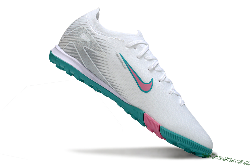 Nike Air Zoom Mercurial Vapor 16 Elite TF Artificial Turf Soccer Shoes - White/Mint Green/Pink 4