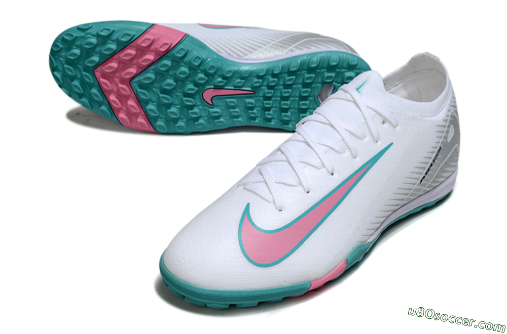 Nike Air Zoom Mercurial Vapor 16 Elite TF Artificial Turf Soccer Shoes - White/Mint Green/Pink 3