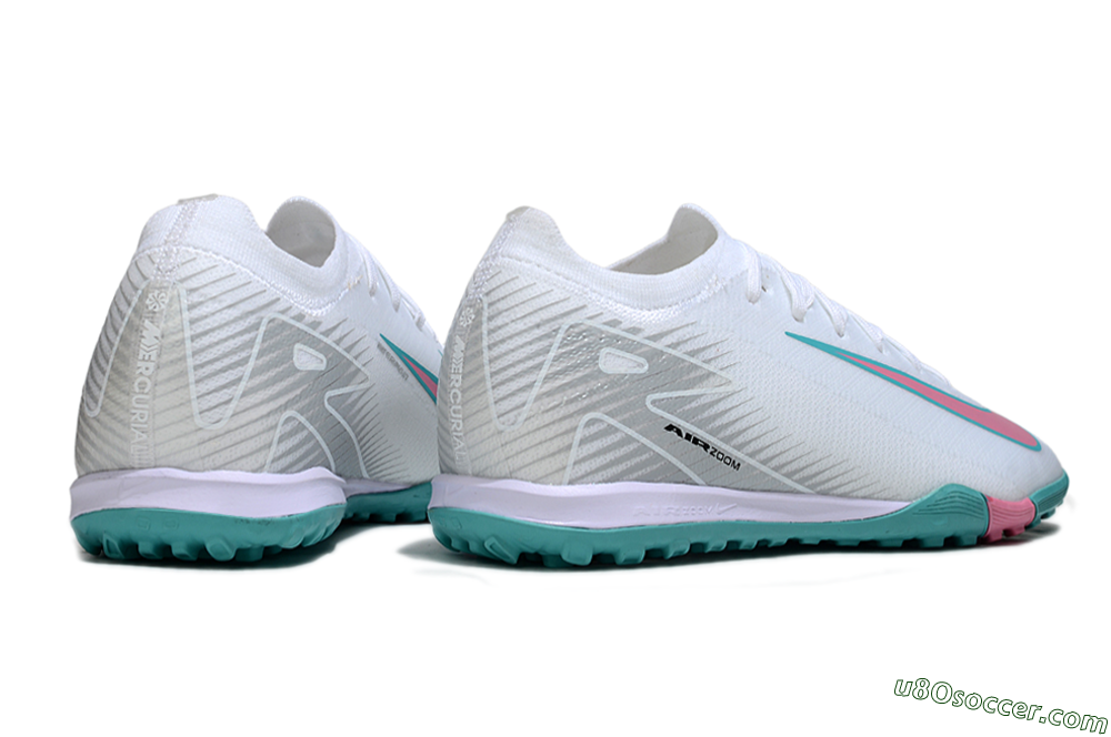 Nike Air Zoom Mercurial Vapor 16 Elite TF Artificial Turf Soccer Shoes - White/Mint Green/Pink 6