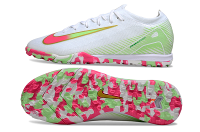 Nike Air Zoom Mercurial Vapor 16 Elite TF Artificial Turf Soccer Shoes - White/Neon Pink/Light Green
