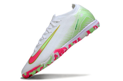 Nike Air Zoom Mercurial Vapor 16 Elite TF Artificial Turf Soccer Shoes - White/Neon Pink/Light Green
