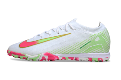 Nike Air Zoom Mercurial Vapor 16 Elite TF Artificial Turf Soccer Shoes - White/Neon Pink/Light Green