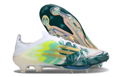 Adidas F50+ Elite Lightstrike Pro FG Firm Ground Soccer Cleats - White/Emerald Green/Fluorescent Yellow