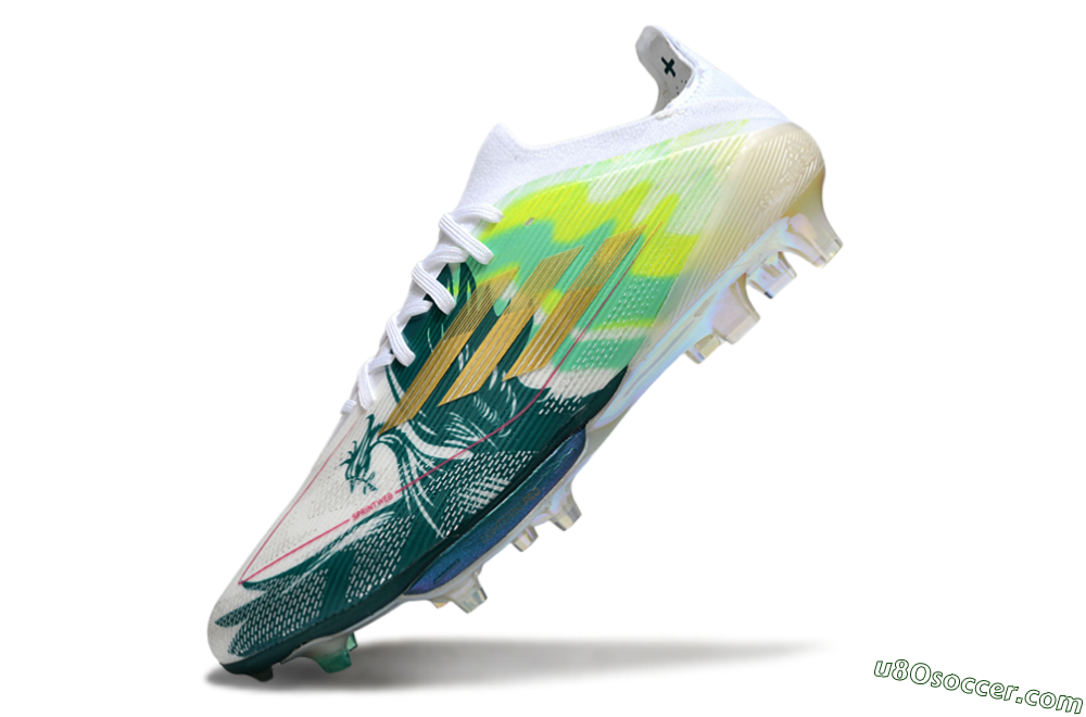 Adidas F50+ Elite Lightstrike Pro FG Firm Ground Soccer Cleats - White/Emerald Green/Fluorescent Yellow 5