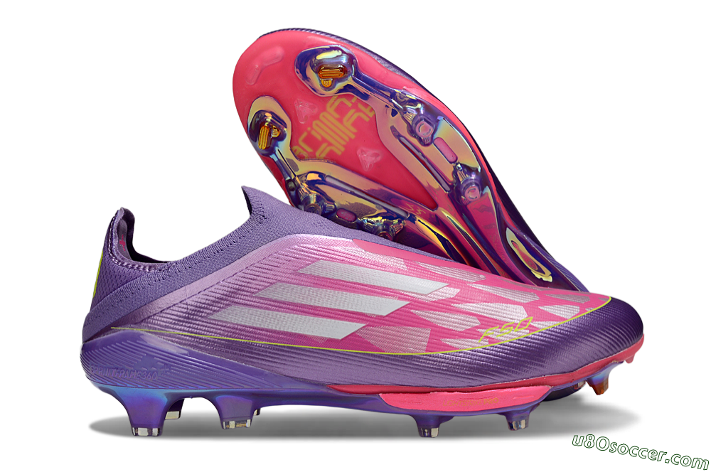 Adidas F50+ Elite Lightstrike Pro Laceless FG Firm Ground Soccer Cleats - Purple/Electric Pink/Neon Green 1