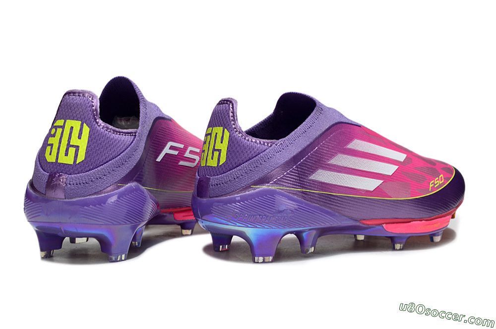 Adidas F50+ Elite Lightstrike Pro Laceless FG Firm Ground Soccer Cleats - Purple/Electric Pink/Neon Green 6
