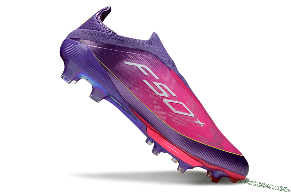 Adidas F50+ Elite Lightstrike Pro Laceless FG Firm Ground Soccer Cleats - Purple/Electric Pink/Neon Green 4