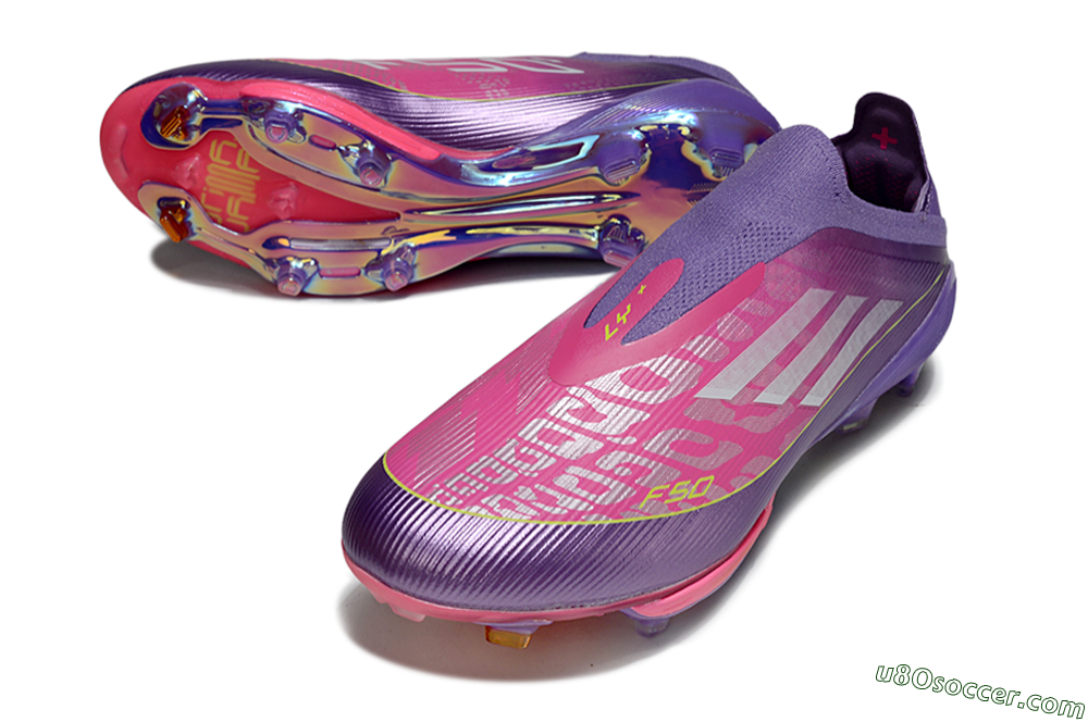 Adidas F50+ Elite Lightstrike Pro Laceless FG Firm Ground Soccer Cleats - Purple/Electric Pink/Neon Green 3