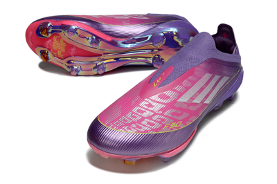 Adidas F50+ Elite Lightstrike Pro Laceless FG Firm Ground Soccer Cleats - Purple/Electric Pink/Neon Green