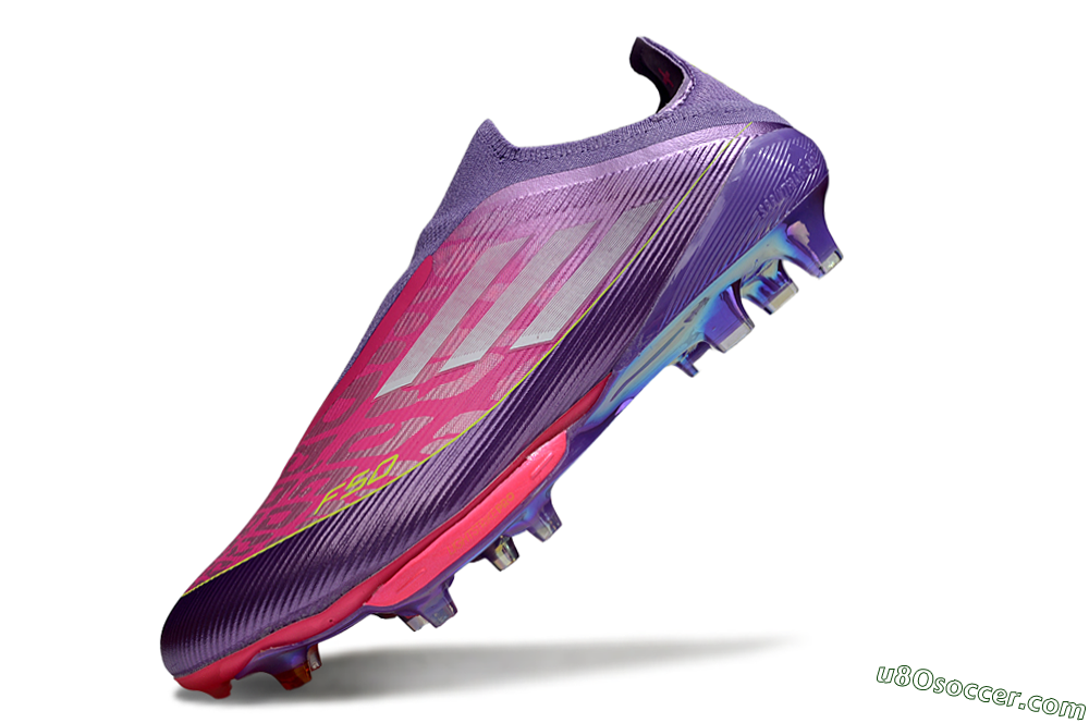 Adidas F50+ Elite Lightstrike Pro Laceless FG Firm Ground Soccer Cleats - Purple/Electric Pink/Neon Green 5