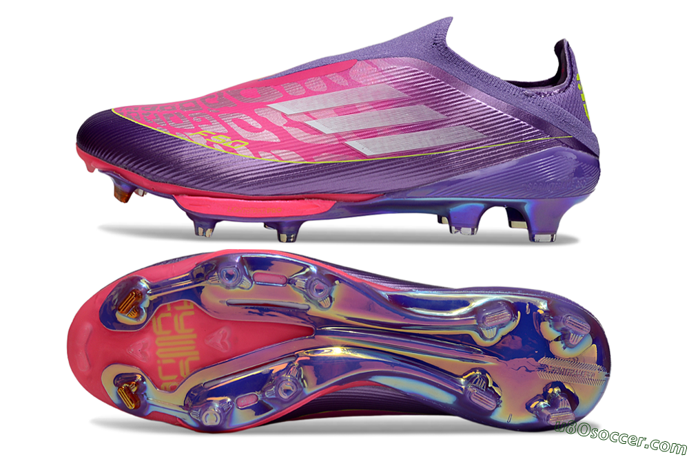 Adidas F50+ Elite Lightstrike Pro Laceless FG Firm Ground Soccer Cleats - Purple/Electric Pink/Neon Green 0