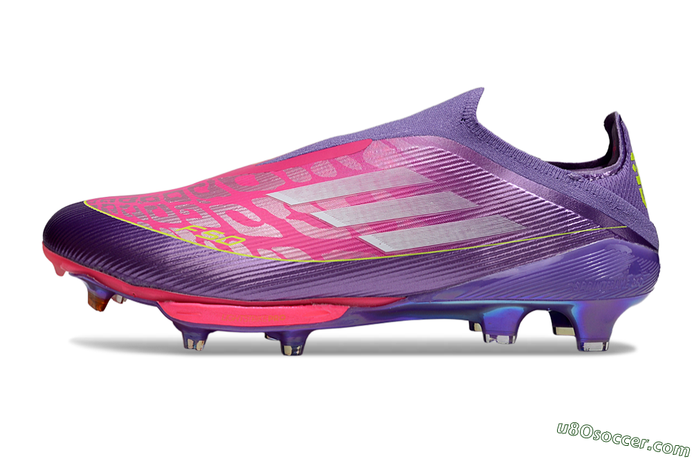 Adidas F50+ Elite Lightstrike Pro Laceless FG Firm Ground Soccer Cleats - Purple/Electric Pink/Neon Green 2