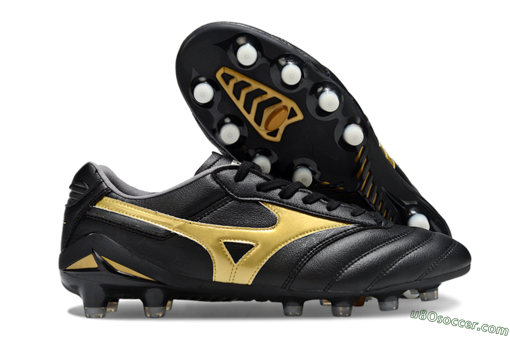 Mizuno Morelia Neo 2 FG Firm Ground Soccer Cleats - Black/Metallic Gold/Classic Black 1