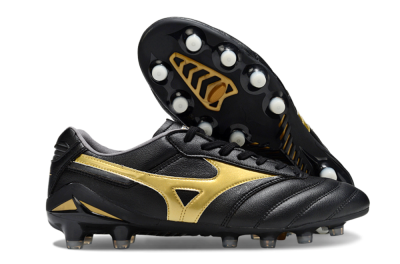 Mizuno Morelia Neo 2 FG Firm Ground Soccer Cleats - Black/Metallic Gold/Classic Black