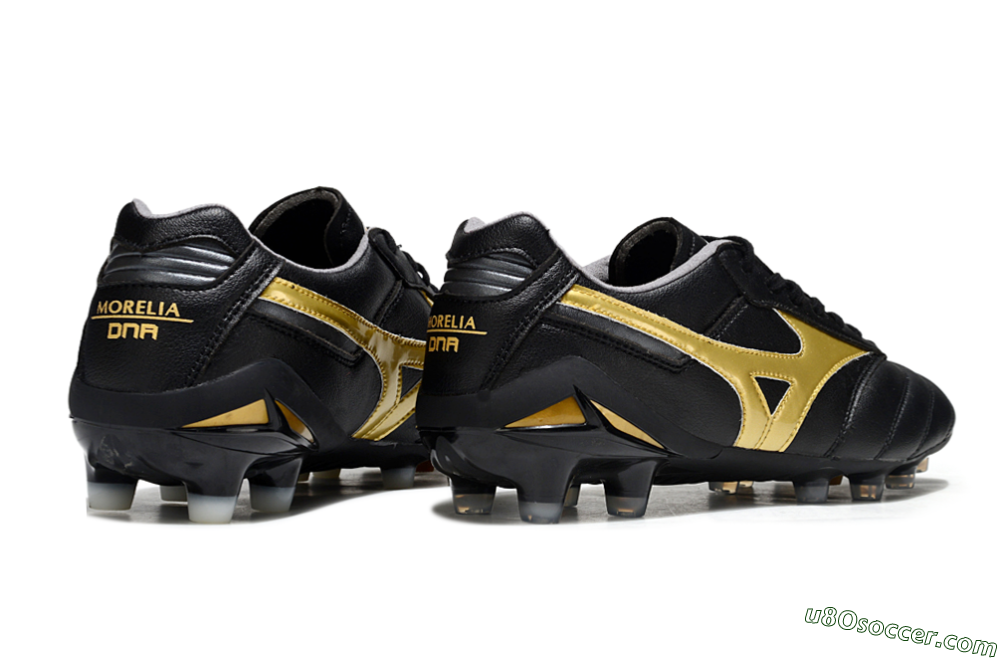 Mizuno Morelia Neo 2 FG Firm Ground Soccer Cleats - Black/Metallic Gold/Classic Black 6