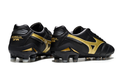 Mizuno Morelia Neo 2 FG Firm Ground Soccer Cleats - Black/Metallic Gold/Classic Black