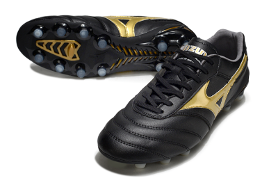 Mizuno Morelia Neo 2 FG Firm Ground Soccer Cleats - Black/Metallic Gold/Classic Black